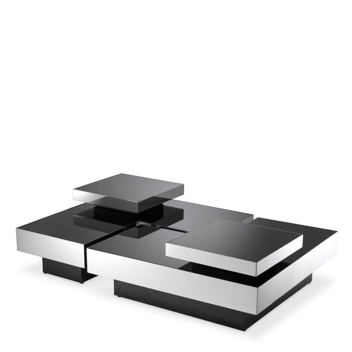 polished stainless steel | black glass | black base