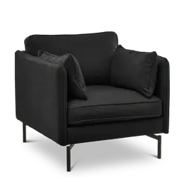 Dark grey Laminated woodNozag springsFoamand powder coated metal legs