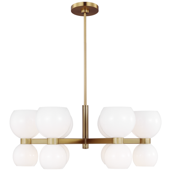 Burnished Brass with Milk White Glass