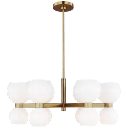 Burnished Brass with Milk White Glass