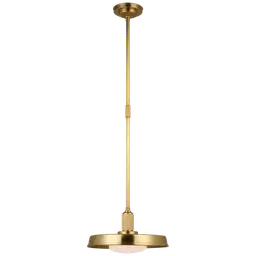 Antique-Burnished Brass White Glass