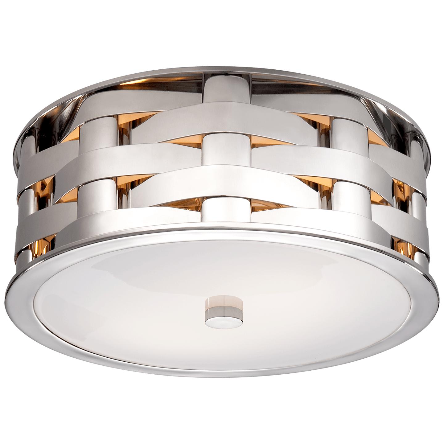 Polished Nickel White Glass