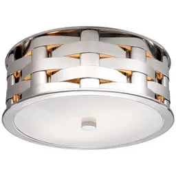 Polished Nickel White Glass