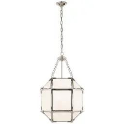 Polished Nickel White Glass