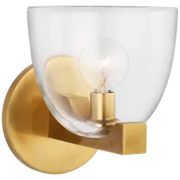 Hand-Rubbed Antique Brass Clear Glass