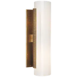 Antique-Burnished Brass White Glass
