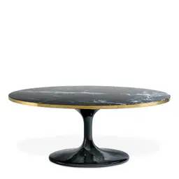 black faux marble | brushed brass rim | black base