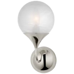 Polished Nickel White Glass