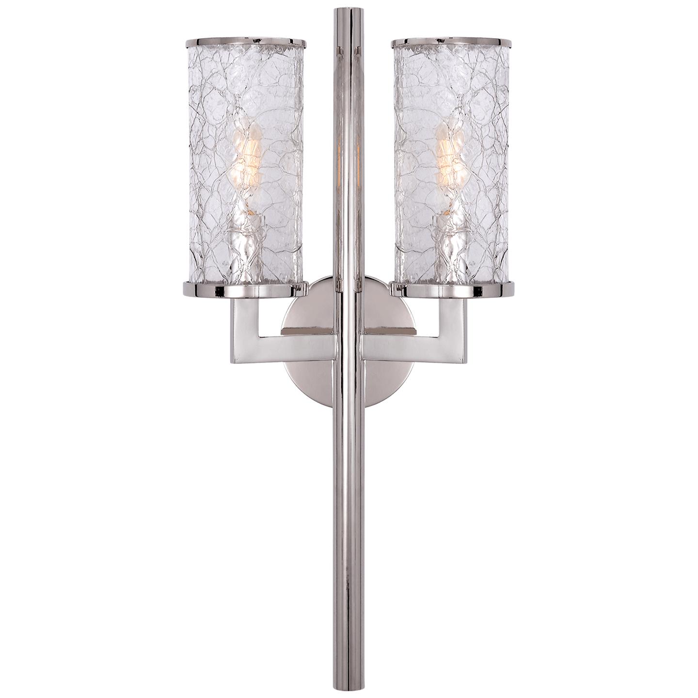 Polished Nickel Crackle Glass