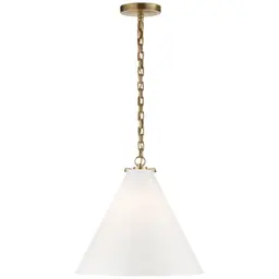 Hand-Rubbed Antique Brass White Glass