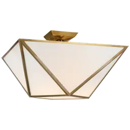 Hand-Rubbed Antique Brass White Glass
