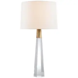 Crystal with Brass 16" x 17" x 12" Linen