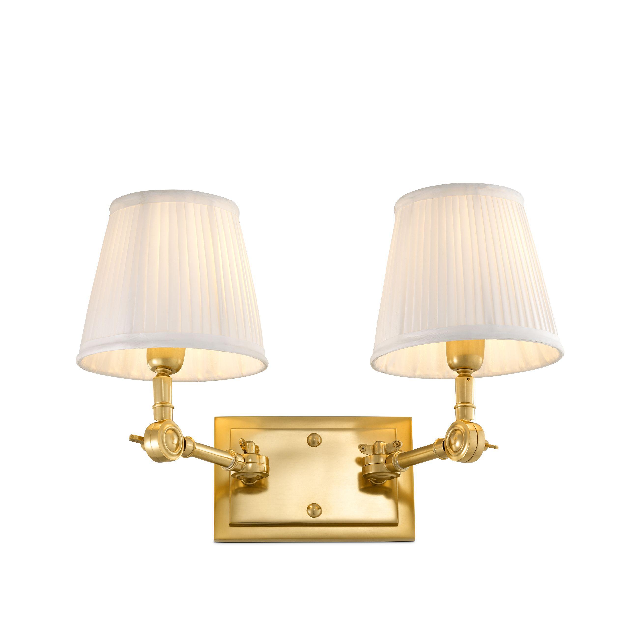 gold finish pleated white shade