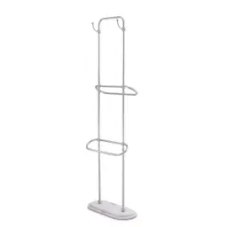 polished stainless steel | white marble base L