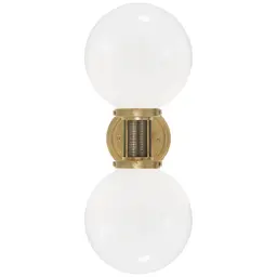 Natural Brass White Glass
