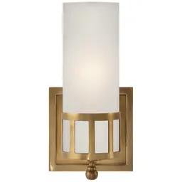 Hand-Rubbed Antique Brass Frosted Glass