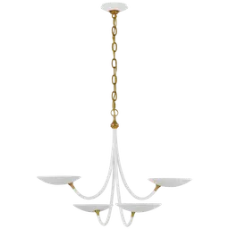 Matte White and Hand-Rubbed Antique Brass