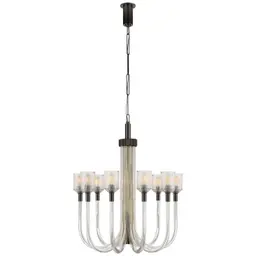 Clear Ribbed Glass and Bronze