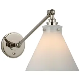 Polished Nickel White Glass