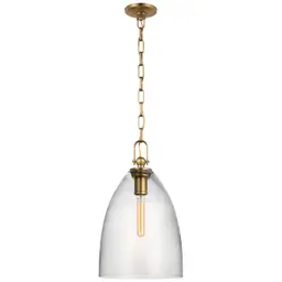 Antique-Burnished Brass Clear Glass