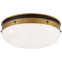 Bronze and Hand-Rubbed Antique Brass White Glass