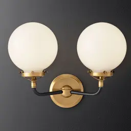 Black/Polished Nickel Milk Glass