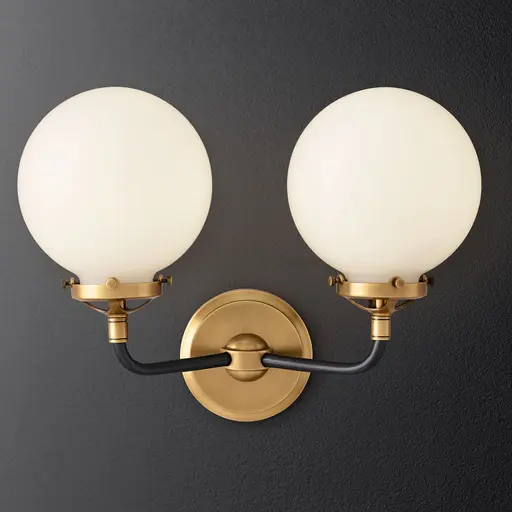 Купить Бра Bistro Globe Milk Glass Double Sconce в интернет-магазине roooms.ru