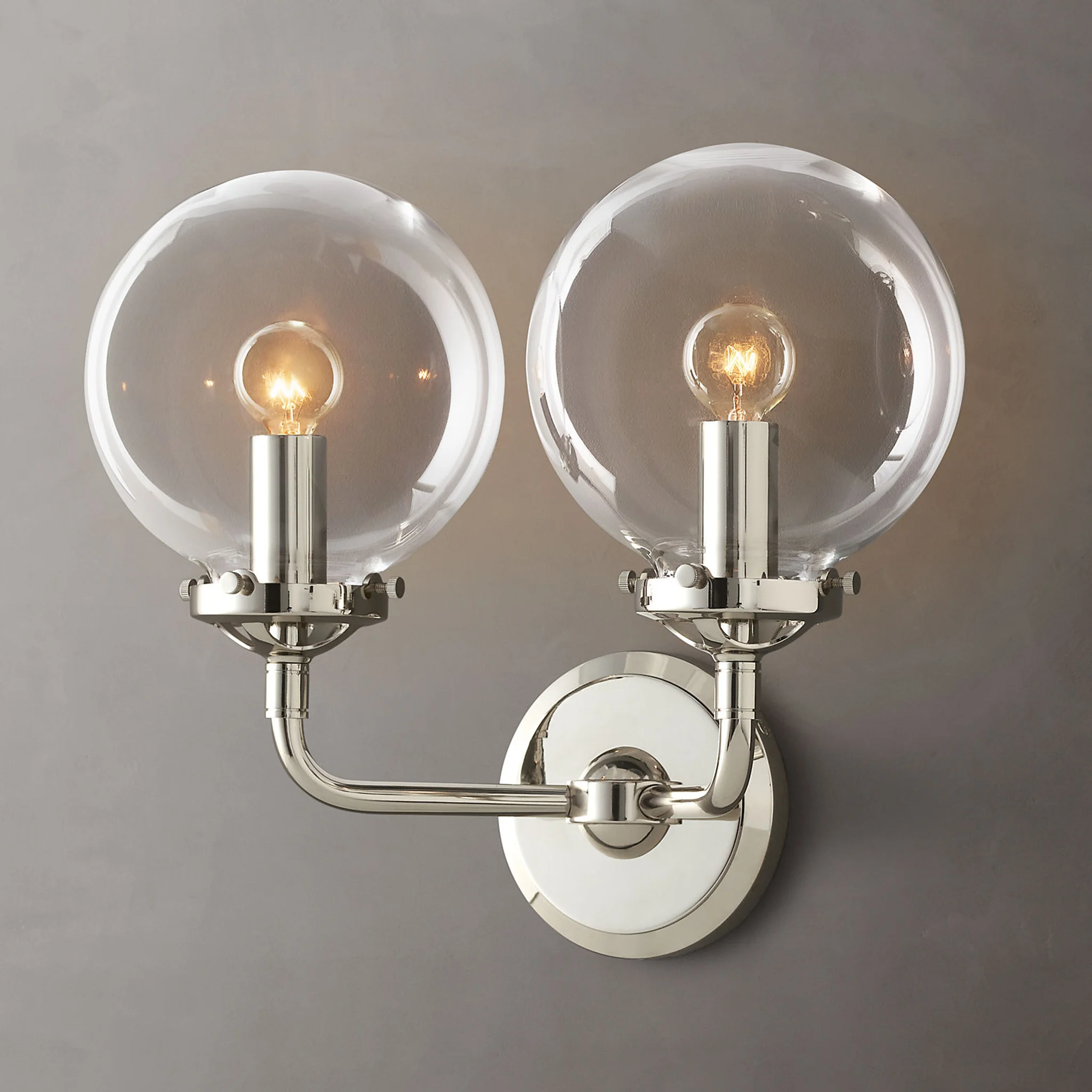 Купить Бра Bistro Globe Clear Glass Double Sconce в интернет-магазине roooms.ru