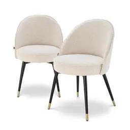 bouclé cream | black & brass finish legs