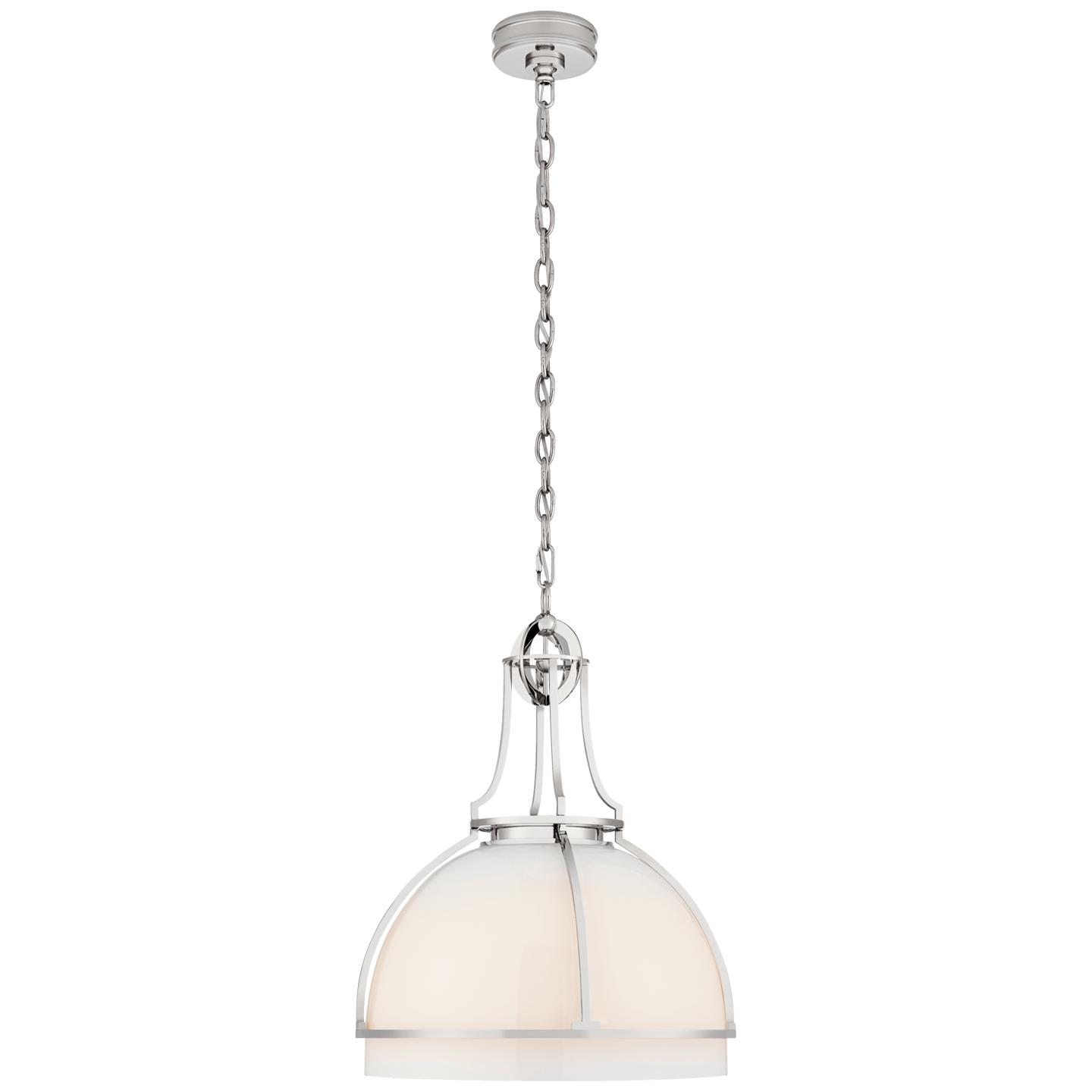 Polished Nickel White Glass