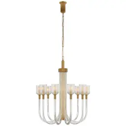 Clear Ribbed Glass and Brass