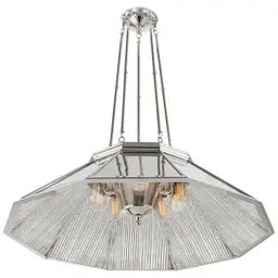 Polished Nickel Clear Ribbed Mirror
