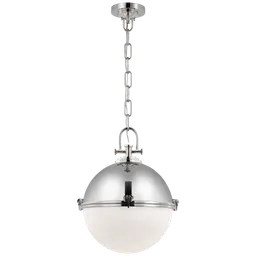 Polished Nickel White Glass