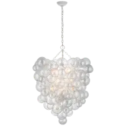 Plaster White Clear Swirled Glass