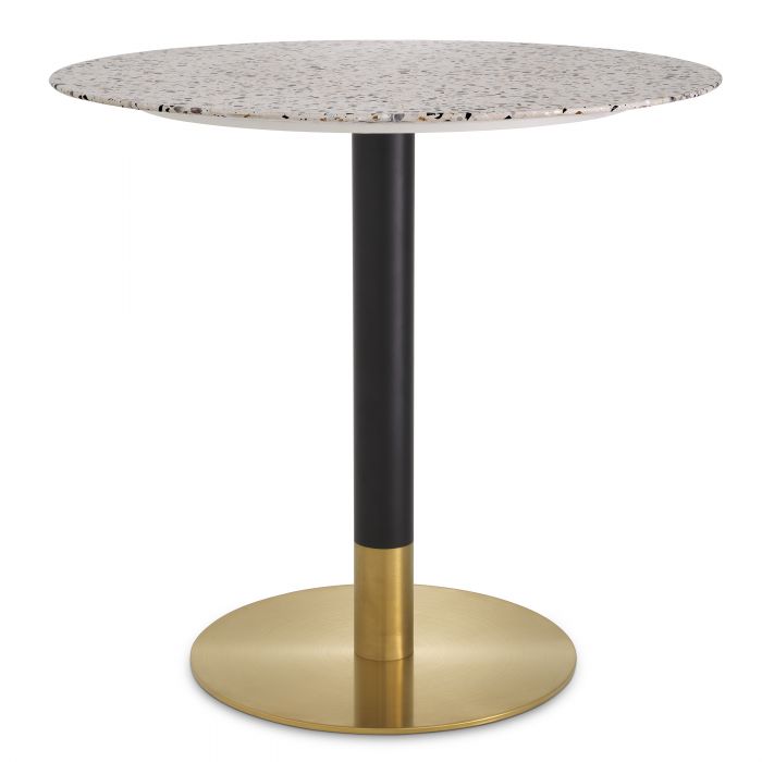 black finish | brushed brass finish | terrazzo top
