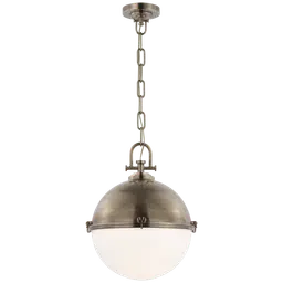 Antique Nickel White Glass
