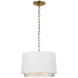 Soft Brass Matte White and Clear Glass