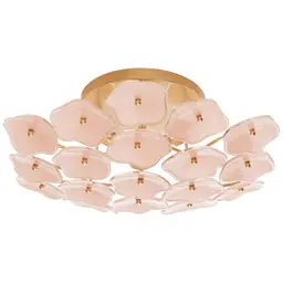 Soft Brass Blush Tinted Glass