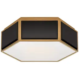 Black and Soft Brass Frosted Glass