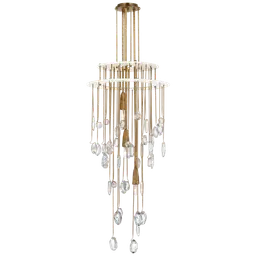 Natural Brass and Plaster White Crystal