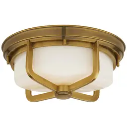 Hand-Rubbed Antique Brass White Glass