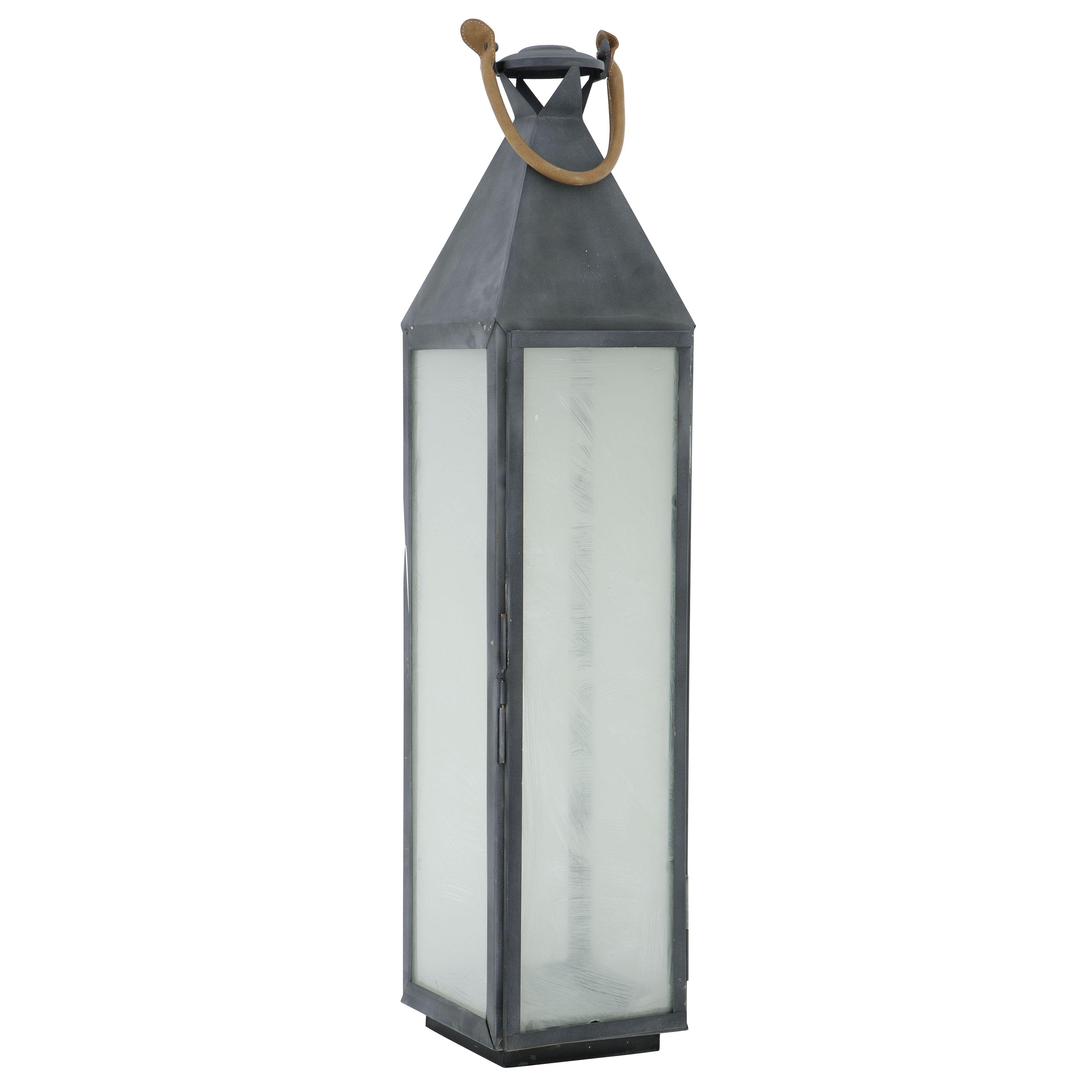 zinc finish | frosted glass | tan leather L