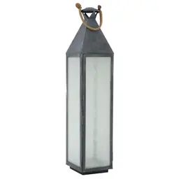 zinc finish | frosted glass | tan leather L