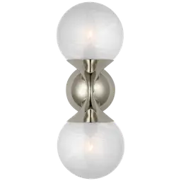 Polished Nickel White Glass