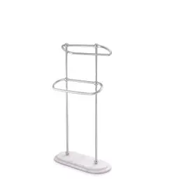 polished stainless steel | white marble base S