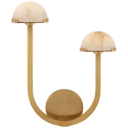 Antique-Burnished Brass Alabaster