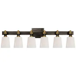 Bronze and Hand-Rubbed Antique Brass White Glass