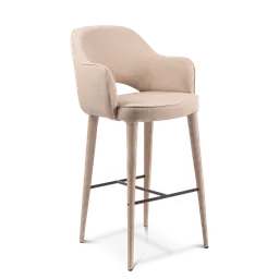 Beige Metal frameupholstered legsand metal foot restChair can be lowered 10 cm