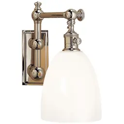 Polished Nickel White Glass