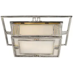 Burnished Silver Leaf White Glass
